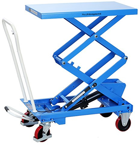 Pro-Lift-Werkzeuge Hubtisch-Wagen 300 kg Hebebühne 1290 mm Hubhöhe fahrbarer Scherenwagenheber mobiler Polyurethan Plattformwagen