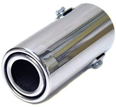Universell Auspuffblende Rund Endrohr Edelstahl Auto Endrohrblenden Auspuffendrohr Auspuffrohr Tuning Schalldampf Blende Sport Rund Chrom