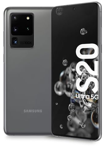 Samsung Galaxy S20 Ultra Smartphone, 5G, Display 6.9 Dynamic AMOLED 2X, 4 Fotocamere Posteriori, 128 GB Espandibili, RAM 12 GB, 5000 mAh, Hybrid SIM/eSIM, Grigio (Cosmic)