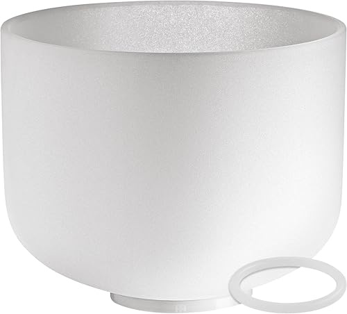 Sonic Energy 10 Zoll Kristallklangschale – 432 Hz, Ton E4, Solarplexuschakra – Für Meditation, Yoga, Klangheilung – Inkl. Silikonring (CSB10E)