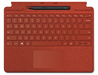 Microsoft Surface Pro 9, 8 or X - Signature Type cover - Red - and Slim Pen 2 - Black - bundle