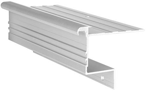 140 cm Treppenprofil STABIL 8,5 mm - Treppenkantenprofil für Treppenverkleidung und Treppenrenovierung - Farbe: Silber