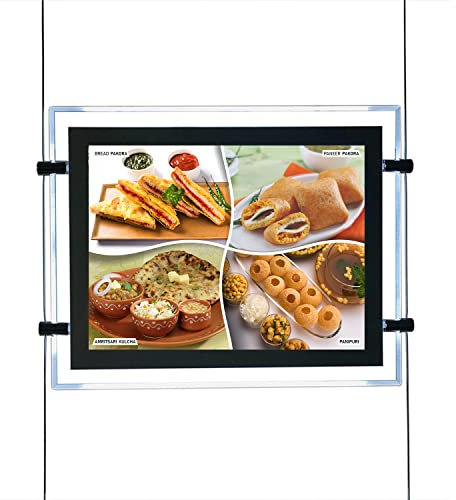 HKSIGN Business Store Shop Glas A1 Doppelseitiges Fenster zum Aufhängen Display Avertising Poster Halter LED Acryl Poster Rahmen Lichtbox Schildhalter