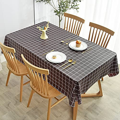 XQSSB Tischdecke Tischwäsche Tischtücher Wasserabweisend PVC Tischdecke Wachstuchdecke Kaffee A 90 × 90 cm