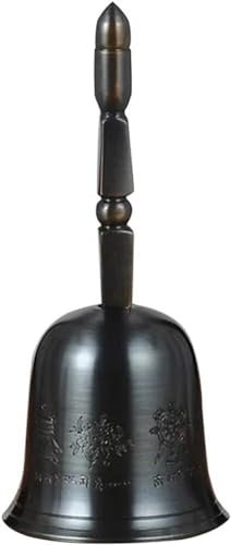 GINTON Serviceglocke, Handglocke aus Metall, Handglocke for Klassenzimmer, Klassische Schwarze Handglocke im antiken Stil, Barfront, Exquisite Musterdekoration, Rufglocke, Geburtstagsgeschenk