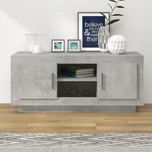 BaraSh TV-Schrank Betongrau 102x35x45 cm Holzwerkstoff Fernsehschrank Ecke DVD Schrank
