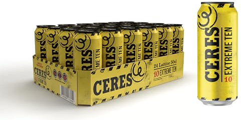 Ceres Extreme Ten - 24 Lattine da 50 cl, Birra Bionda Doppio Malto | Gradazione alcolica 10°C, gusto vigoroso e deciso con sentori di malto