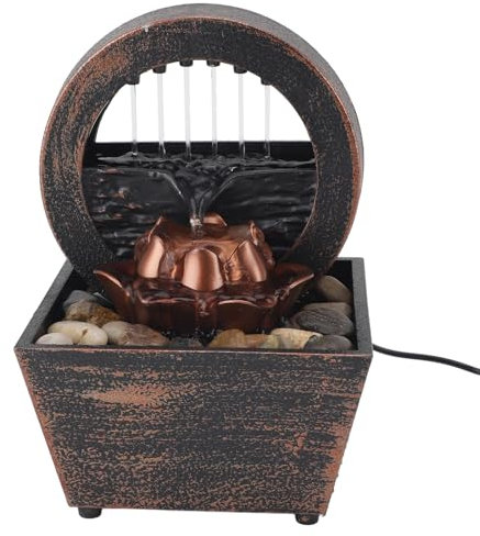 Fuentes de Agua para Interiores, Fuente de Agua de Mesa con Luz LED, Fuente de Cascada de Escritorio Pequeña USB para Sala de Estar/Oficina Zen/decoración del Hogar, Fuente de