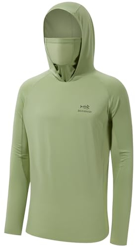 Bassdash - Sudadera con Capucha para Hombre, protección Solar UPF50+ suéter UV Manga Larga para Pesca protección contra sarpullidos Rashguard