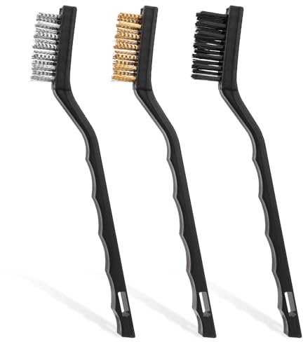 Brosse Métallique a main 3 Pcs, Set de Brosses Métalliques, Brosse, Brosse nylon, Brosse Acier Inoxydable pour Nettoyage de Soudure Slag Décapage Rouille Contre Poussière (Nylon, acier inoxydable)