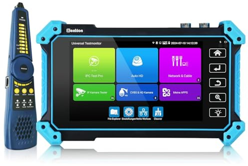 Henkion IPC-5200C Plus CCTV-Kamera-Tester mit 5,4-Zoll-Touchsbildschirm Monitor für 12MP IPC und 4K 8MP TVI CVI AHD SDI-Kamera - Unterstützung POE HDMI VGA WiFi RS485 Kabel-Tracer