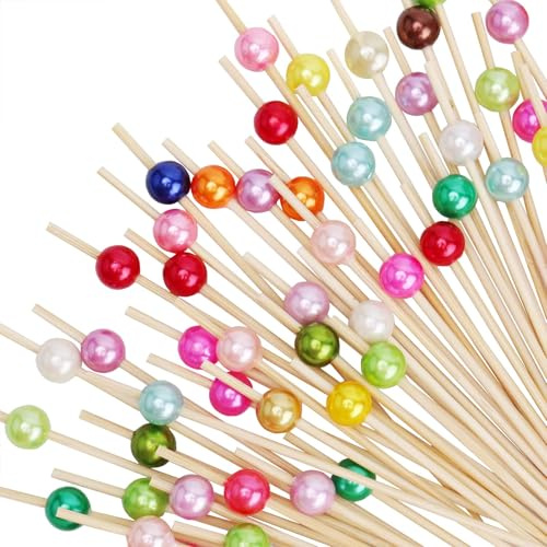 Cocktail Spieße Weihnachten, 100 Stück Cocktail Deko Weihnachten, Weihnachten Holz Zahnstocher, Weihnachten Obstspieße, Spieße Fingerfood für Weihnachten, Geburtstag, Partydekoration (Mehrfarbig)
