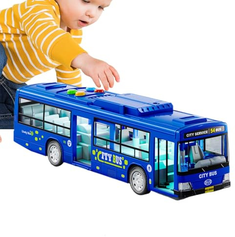 Sionhiuo De Autobús Eléctrico Grande, De Juego De rol De Autobús Grande, Educativo Modelo De Coche, Modelo De Coche A Pilas con Música Y Luz