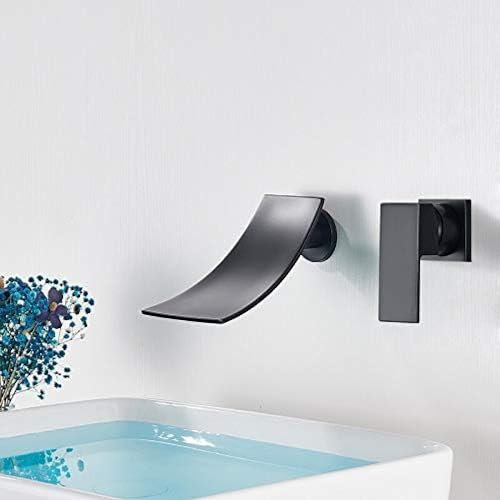 CWLPSL Chrom Wasserfall Waschtischarmaturen Wandmontage Wasserfall Wasserhahn Einhebelmischer Bad Wasserfall Waschtischarmatur