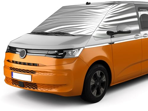 Protector de parabrisas delantero de repuesto para VW Caravelle/Transporter/Multivan T7, cubierta de parabrisas de lujo plateada, plegable, protección solar, alfombrillas térmicas opacas anti-UV