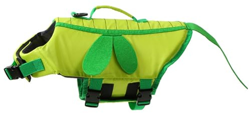 FANSU Dog Life Jacket Adjustable, Safety Floatation Vest Coat-Pet Life Preserver with Handle-for Swimming, Surfing, Boating for Small Dog Puppy Large Dog (L,Green Dragonfly)