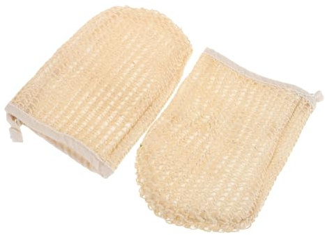 EXHUMKY 2pcs Exfoliating Bath Gloves Sisal Back Scrubbers Reusable Gloves for Women Shower