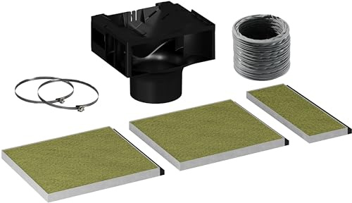 Siemens Clean Air Plus LZ11BKI16 Kit de recirculation d'air avec filtres haute performance pour hotte aspirante Accessoires de recyclage avec fonction anti-poisson et anti-pollen, adapté pour les