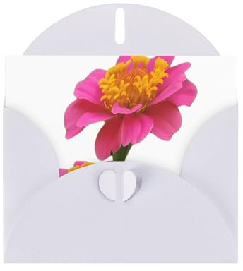 Elegante Perlglanz-weiße YYHWHJDE Grußkarte mit feinen Blättern, Chrysanthemen-Muster, 15,2 x 10,2 cm, für Weihnachten, Geburtstage, Hochzeiten und mehr