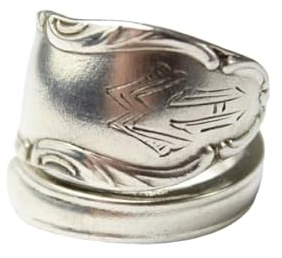 Besteck Schmuck Ring, ca. 55 (17,7) Ring aus Besteck mit Monogramm HW