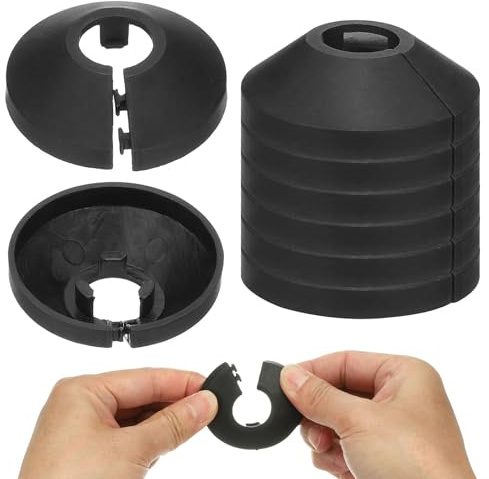PATIKIL 17mm Plumbing Cover Plates, 9 PCS Wall Split Flange Pipe Cover Decoration Escutcheon Plate Collar Flange Water Pipe Cover Decoration PP Plastic for Wall Pipe Tube Hole, Black