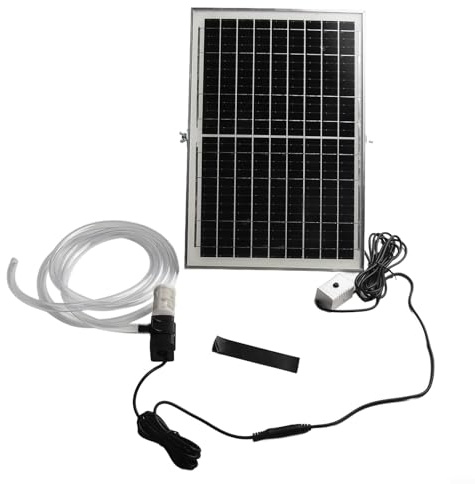 Zoegneer Solar Water Pump 12V DC Submersible Pump Solar Fountain Pumps Kit for Aquarium Fish Tank Fountain Pond Rockery Outdoor Circulation System (10W-with Switch)
