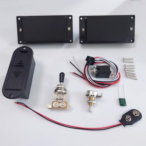 Set di pickup humbucker attivi compatibili con stile EMG 81 85, nero opaco, kit di cablaggio con potenziometri da 25K, per chitarre elettriche St HH e la maggior parte delle chitarre elettriche HH