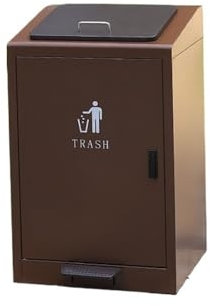 CHENGAIJIAN bote de basura Contenedor de basura comercial con pedal de 80 l/100 l y tapa, for uso en exteriores, oficinas y comunidades.(Brown,80L)
