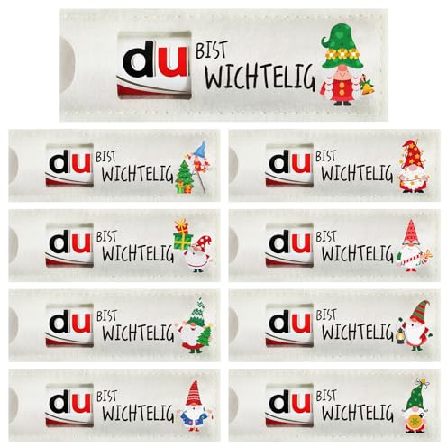 BOFUNX Weihnachten Schokolade Verpackung - 9pcs du BIST WICHTELIG Geschenk Weihnachten Schokolade Deko Weihnachten Geschenk Xmas Nikolaus Geschenk für Kinder Papa Mama Frau Mann