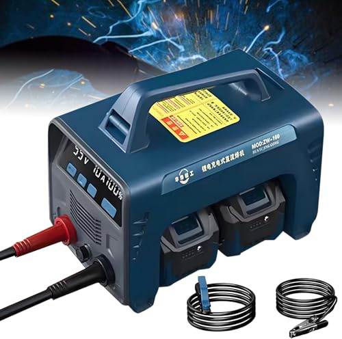 Nicvrea Saldatrice a Batteria, Saldatrice a Batteria MMA 160A Portatile con Display a LED, Saldatrice a Elettrodo Inverter Igbt Digitale, Saldatrice Ad Arco MMA Portatile 2*Batteries