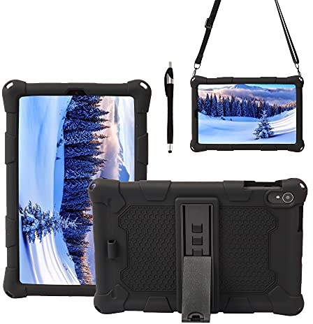 Tablettskydd Tablet-fodral For IPlay 20, Mjukt och lätt silikonstötsäker droppskyddskåpa med kickstand och axelrem Hemma för surfplatta(Siyah)