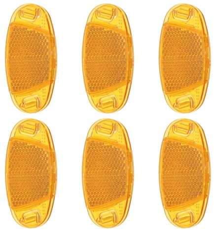 PATIKIL Bike Wheel Reflectors, 6 Pcs Plastic Universal Oval Safety Bicycle Wheel Rim Reflective Warning Reflective for Trailer Mountain Bike Bicycles Night Riding, Orange