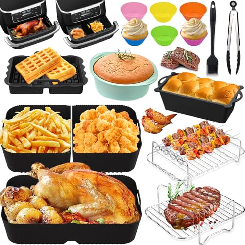 Molde Silicona Freidora de Aire, Air Fryer Accesorios Para Cosori 10L/AF500EU, Bandeja Silicona Air Fryer Recipiente Air Fryer Accesorios para Freidoras Cosori 10L