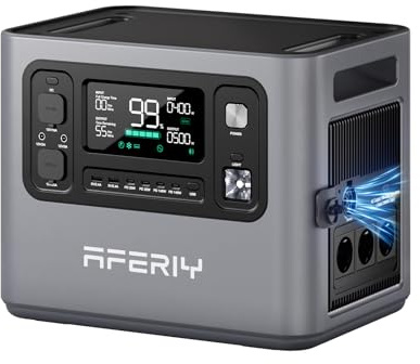 AFERIY 2800W2048Wh Tragbare Powerstation, Erweiterbar auf 10240Wh, Camping | Solargenerator 1,3Std Schnellladung, 13 Ausgänge, <10ms USV, mit APP, BMS, , für Camping/Wohnmobil/Garten/Notfall/Off-Grid