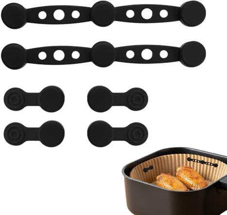 6 PCS Aimant air fryer, Aimant airfryer en silicone résistant à la chaleur, Aimants pour air fryer pour fixer le papier cuisson, Universels Air Fryer pour Sécurise Papier Sulfurisé Jetable
