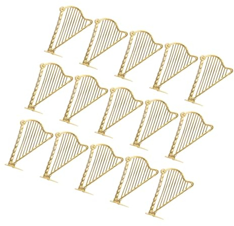 DEARMAMY 15 Stück Miniatur Harfen Ornament Kleiner Musikinstrument Weihnachtsbaumschmuck Detailreiches Harfen Dekor Platzsparende Kleiner Harfe für Wohnaccessoires