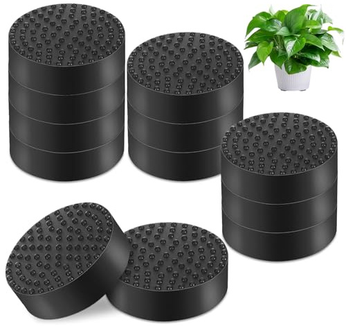 AMFUN 12 Pezzi Piedini Gomma, Piante Risers Autoadesivi, Piedini per Vasi Invisibili, Cuscinetti Antiscivolo Gomma per Schiuma per Vasi da Interni Ed Esterni, Mobili, Gambe Sedie/Tavoli/Divani