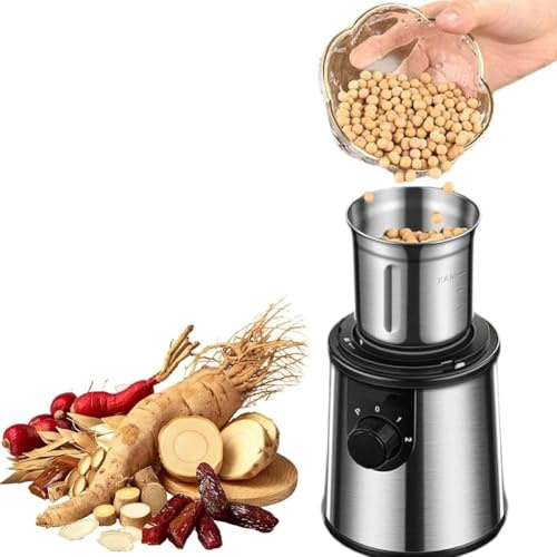 350W Molinillo Eléctrico Portátil Regulable A 3 Velocidades, Molino De 4 Hojas De Acero Inoxidable Con Molienda Estéreo 360° Para Café Nueces Granos