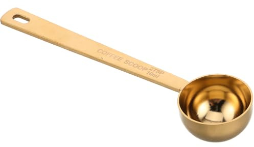 FIXOSHEE Cucchiaio Dosatore per Caffè e Polvere di Latte in Acciaio Inox 304, Manico lungo Tacche Graduate 10 Ml, Strumento per Misurazione Precisa e Miscelazione, Utensile per