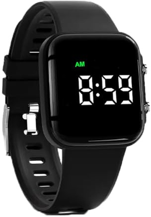 e-vibra Montre d'alarme vibrante, Bracelet de formation aux toilettes rechargeable avec rappel de pilules, minuteur et 15 alarmes quotidiennes, noir, Minimaliste