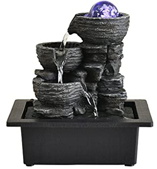 Bordsfontäner Bordsfontän Harts inomhusfontän enkel rinnande vattenfontän Creative Lucky Desktop Små prydnader Utsökt dekoration (Färg: A)