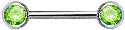 Paula & Fritz® Brustwarzen-Piercing 12mm 14mm 16mm lang Brustpiercing Intimpiercing Nippelpiercing Hantel Barbell Zirkonia