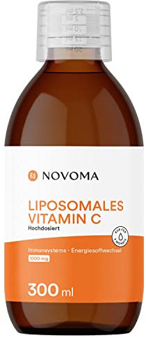 NOVOMA Vitamina C liposomiale 1000mg, Alta Biodisponibilità, Con Vit C liposomiale Quali®-C, Acido Ascorbico Puro, Sistema Immunitario e Stanchezza, Flacone da 300 ml (ex Nutrivita)