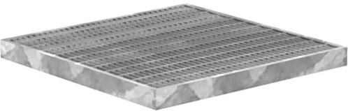 Fenau - Garagen-Gitterrost 490 x 490 x 30 mm, MW: 30/10 mm, verzinkt, Rost für Zarge: 500 x 500 x 33 mm, Bau-Normrost für Lichtschacht