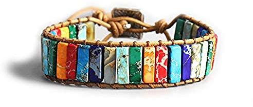 EXINOX - Bracciale chakra, pietre naturali, per uomini e donne, tradizionale buddista tibetano spirituale