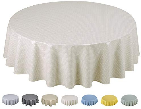 Home Direct Nappe Toile cirée PVC Ronde 160 cm Beige