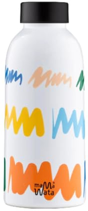 MamaWata - Borraccia Termica 470 ml in Acciaio Inox, Bottiglia Termica 24h Cold 12h Hot Ermetica, Borraccia Personalizzata Doodle, Borracce Termiche Bambini Ragazzi Adulti, BPA Plastic-Free 18,5H cm