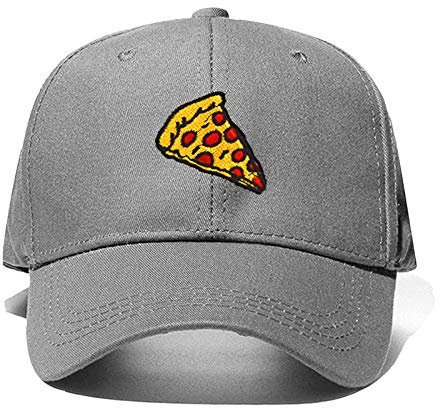 Herren Kappe Hut Pizza Stickerei Baseball Cap Trucker Hut Für Frauen Männer Unisex Einstellbare Größe Papa Cap Hüte-Grau
