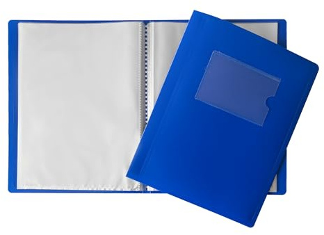 Sichtbuch mit flexiblem Einband, A5, 40 Taschen, Blau