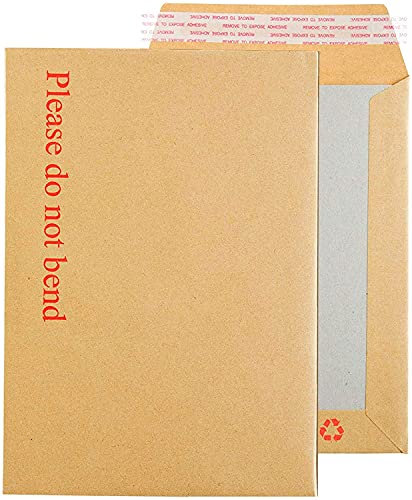 HT Essentials C4 (A4) 324 x 229 mm Hard Board Back Pocket Peel & Seal Envelopes | Pack of 15 | Please Do Not Bend | Royal Mail Approved | Brown | Strong Secure 1st Class Envelope
